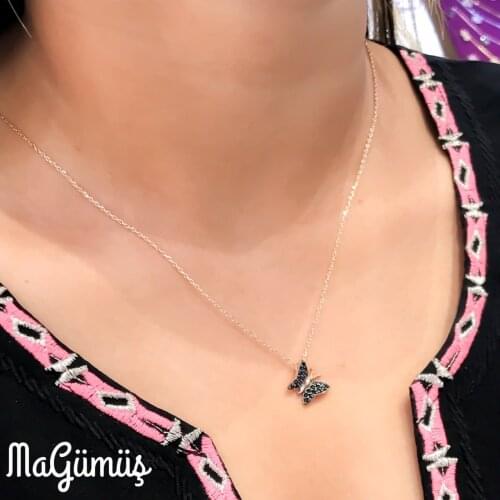 Tiny Black Butterfly Stylish Necklace