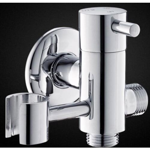All-copper Three-way Angle Valve One In And Two Out Triangle Valve Toilet Flusher Spray Gun Multi-function Left/Right Bracket