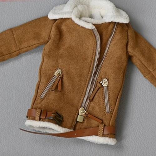1/6 Scale Female Soldier Model Accessory Clothes Lamb Velvet Jacket Fit For 12inches Figure Action Movable Doll Body