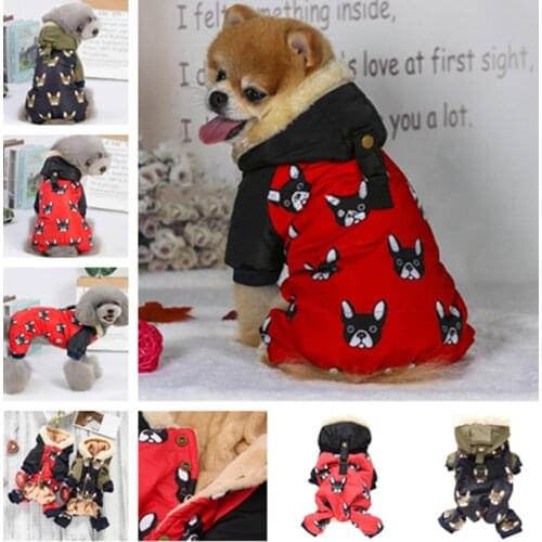 New French Bulldog Costumes For Dog Winter Warm Snow Down Jacket Coat For Puppies Small Medium Animal Pugs Pet Cat Clothes Goods