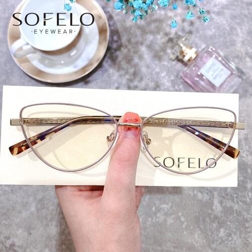 Cat Eye Myopia Optical Glasses Frame Women Anti Blue Light Prescription Eyeglasses Frame Ladies Clear Computer Spectacles Frame