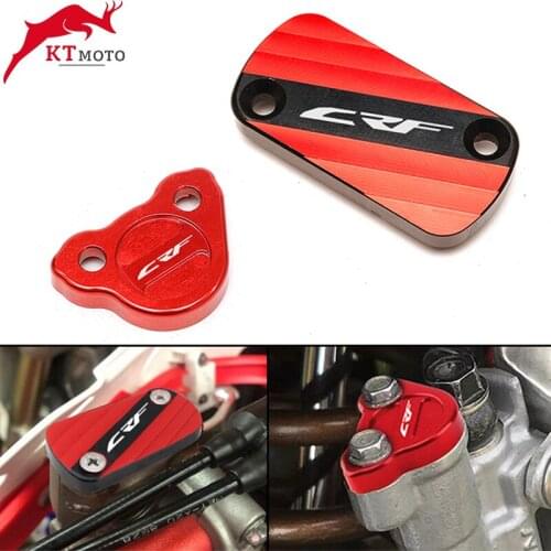 For HONDA CRF150R CR250R CRF250R CRF250X CRF450R CRF450X CRF250F Motorcycle CNC Front Rear Brake Fluid Reservoir Cap Cover