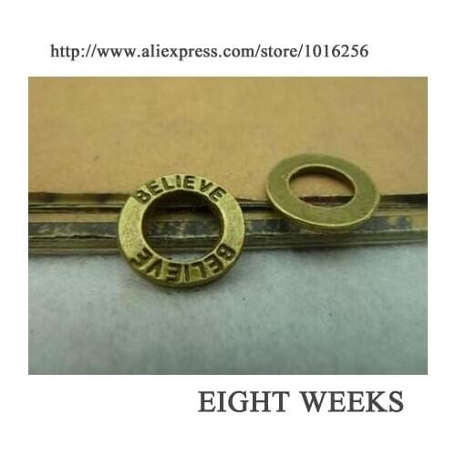 Zinc alloy pendant jewelry accessories diy handmade material charms 14 mm believe letters