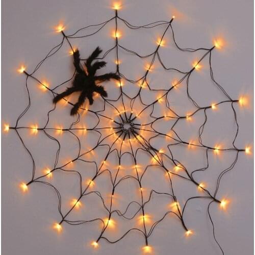1m LED Light Spider Net Halloween Spider Web Led String Light Festival Party Hotel Chandelier Net Lights Outdoor Waterproof