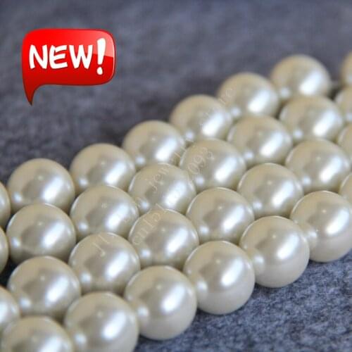 T8389 14mm White Glass pearl Loose beadsFit For Making Bracelet&Necklace DIY Jewelry Fashion beautiful beads wholesale
