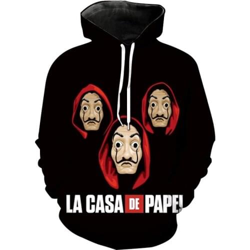 TV Series Money Heist Hoodies La Casa De Papel House Of Paper 3D Print Hooded Sweatshirt Men Women Hoodie Pullover Tops Clothing
