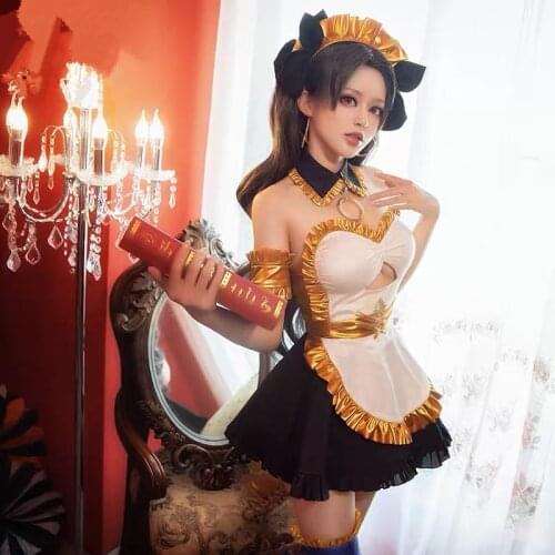 [Per-sale] 2018 Anime Fate/EXTRA CCC Ishtar Glistening Maid Outfit Uniform Cosplay Costume For Halloween Carnival Free Shipping