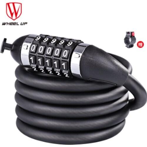 Wheelup bicycle lock anti-theft mountain bike password lock steel cable bike lock bicycle electric car lock riding accessories