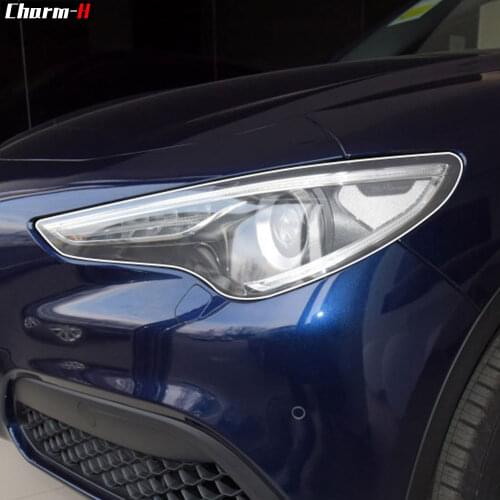 2Pcs Car Headlight Protective Film Headlamp Transparent TPU Protection Sticker For Alfa Romeo Giulia 952 Stelvio 949 Accessories