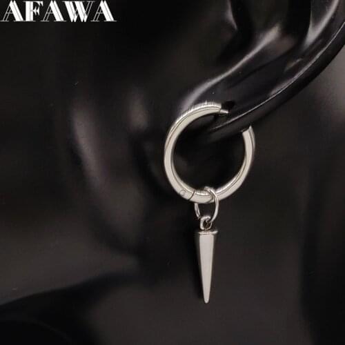 Fashion Punk Stainless Steel Round Earrings for Women Silver Color Ronde Oorbellen Jewelry pendientes mujer aros E612869