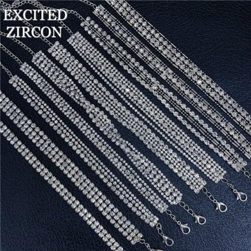 Woman Fashion Luxury Jewelry Bracelet Exquisite Simple Elegant Charming Crystal Rhinestone Bracelet Girl Birthday Gift Prom