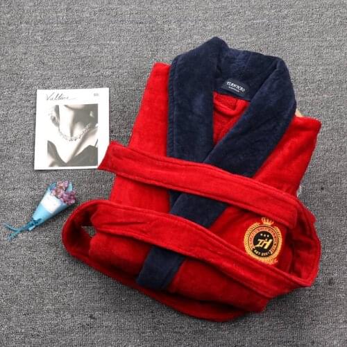 Winter Men Luxury Bathrobe Thicken Plus size XXXL Long Sleeve Sleepwear Towel Fleece Mens Bathrobe Kimono Hommes Bath Robes