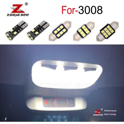 12pcs Canbus white blue LED Interior light indoor bulb Kit For Peugeot 3008