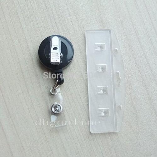 5 pcs Half Card Holder + Alligator Clip Reel Server Waiter POS Swipe