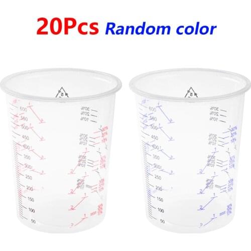 600ML Plastic Measuring Cups Kitchen Baking Tools Disposable Clear Graduated Paint Mixing Jugs Paint Pigment Blending Containers