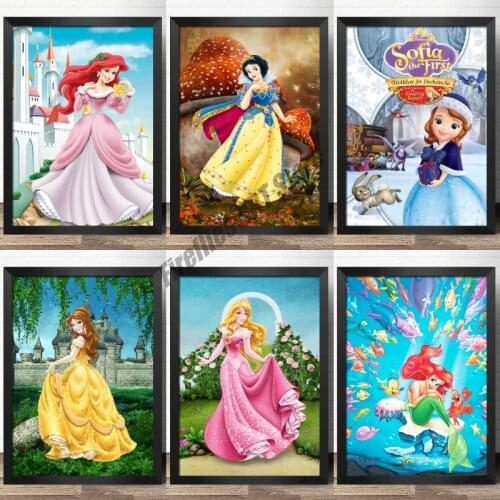Disney Diamond Painting Princess Sofia Snow White Diamond Mosaic Embroidery Full Square Drill Cross Stitch Kits Home Decoration