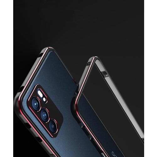 Bumper Case For OPPO Reno 6 /6 Pro Aluminum metal Frame Cover case+carmera Protector