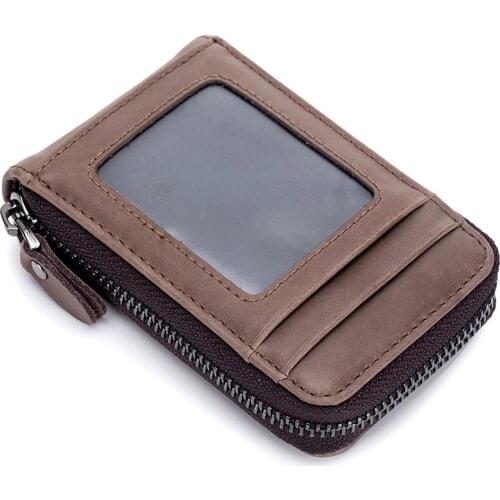 Wholesale Genuine Leather Card Holder For Men And Women Cowhide Business Credit Card Holder Top Quality Card Id Holders