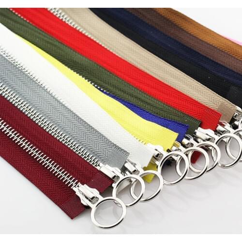 5# 60/70/80/90/100/120/150 cm Platinum Double Circle Sliders Auto Lock Zipper