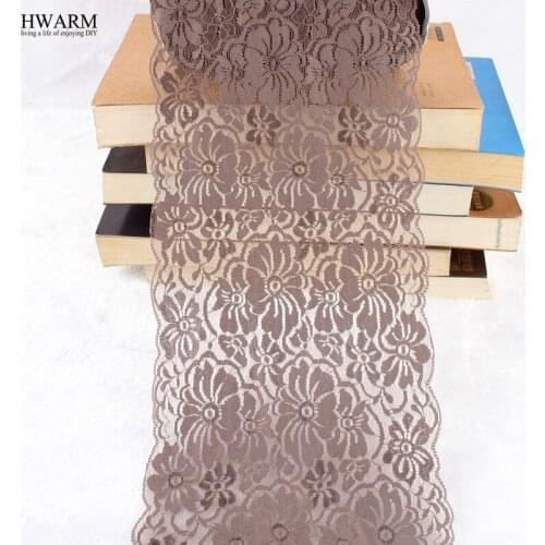 Elastic Lace fabric Coffee wedding decoration 19.7cm Thick Bra Scarf Lace Garment Accessories 5yards african white lace fabric
