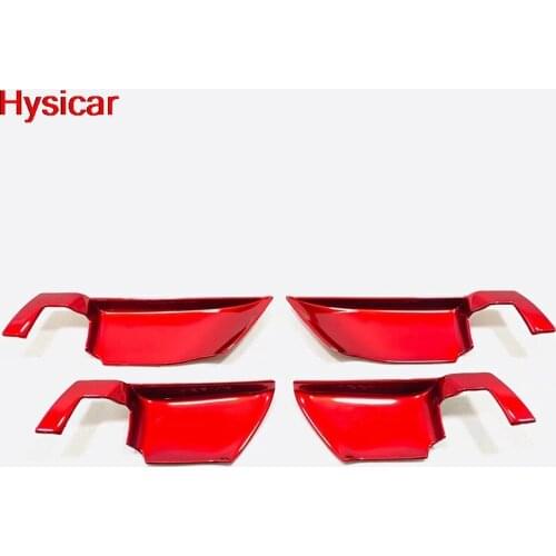 Hsyicar For Honda Accord 10th 2018 Inner Door Handle Bowl Switch Box Decoration Cover Trim Interior Accessories ABS Chrome Red