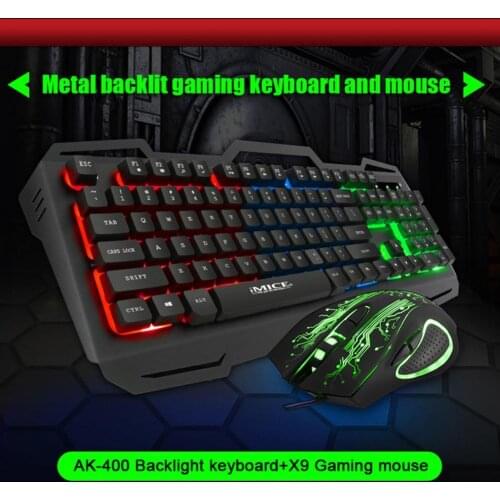 IMICE KM-690 Keyboard Mouse Set Waterproof Backlight Mechanical Feel Extreme Responsiveness Wired Gaming Keyboard Mouse Kit