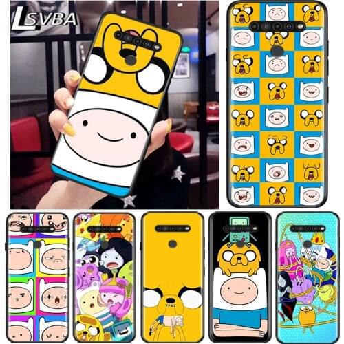 Adventure Time Cute for LG G8 G8S G8X V30 V35 V40 V50 V60 ThinQ Q60 K40 K50 K30 K41 K51 K61 K71 K92 Black Phone Case