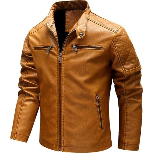 20201 Mens Leather Jackets Autumn Winter Casual Motorcycle PU Jacket Biker Leather Coats Brand Clothing Coat Men Dropshipping