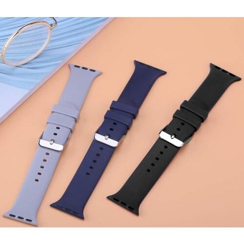 Soft Silicone Sport Band For Apple Watch series 3 4 5 Se 6 Strap Adjustable Wrist Bracelet for iWatch Band 44mm 42mm 40mm 38mm