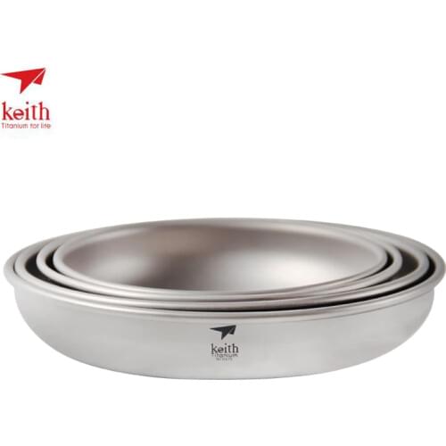 Keith Titanium Plates Outdoor Camping Tableware Dishes Set Hiking Travel Ultralight Portable Plate Ti5373 Dropshipping