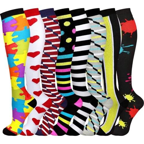 28 Style Compression Socks Women Men Running Socks Travel Cycling Pregnant Nurse Varicose Veins Edema Marathon Sports Socks