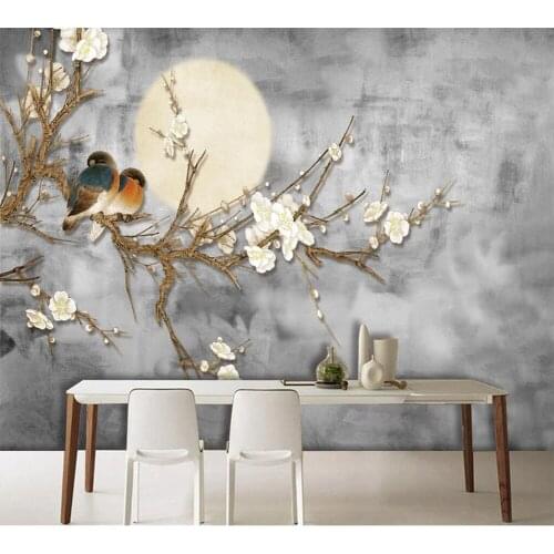 Beibehang New Chinese style painting flower and bird background wall painting custom living room bedroom decoration painting