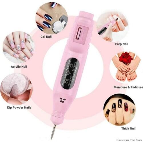 Upgraded Version Of Nail Pen Polisher USB Cable Portable Manicure Sharpener Nail Tool Professional Electric Nail Drill Art Tools