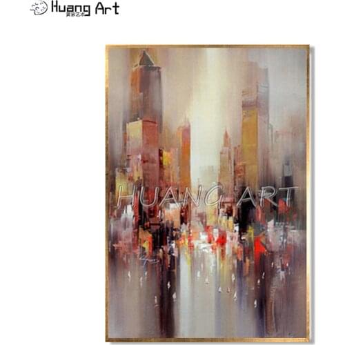 Christmas Decoration for Home Wall Pure Hand-painted Abstract Canvas Oil Painting San Francisco Bridge City Landscape Painting
