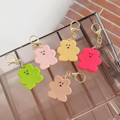 Cute Colorful Bear Biscuits For Apple AirTags Silicone Protective Loop Case For Airtag Locator Tracker Anti-lost Keychain Cover