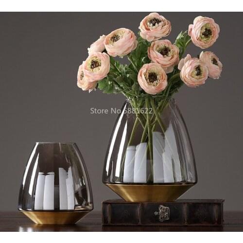 Modern Glass Vase Nordic Decoration Home Tabletop Flower Vase Glass Terrarium Vases Centerpieces for Weddings Flowerpot