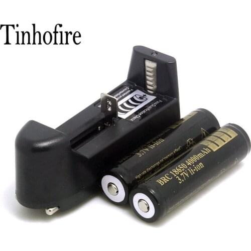 Tinhofire 2PCS 18650 3.7V Battery and 1PC ALL in one Li-ion Charger