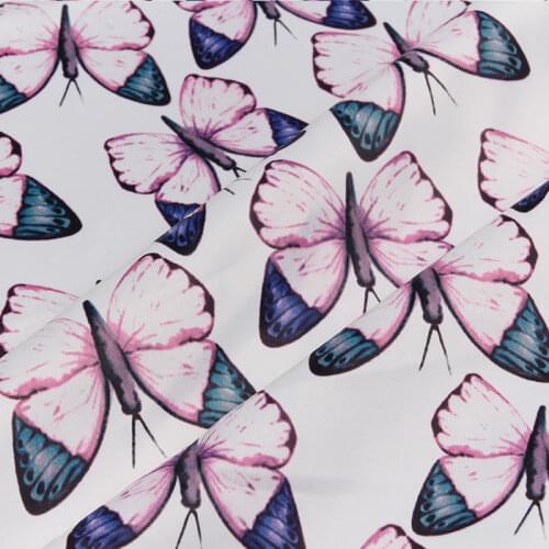 LEO&LIN Japan Style Of Fabrics Diy Craft Cloth Fabric Digital Printing Cotton Plain Three Color Butterfly Tissus 50cm