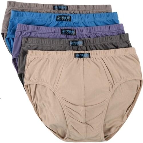Plus Mens underwear male cotton size triangular underpants high waist pants head big men
