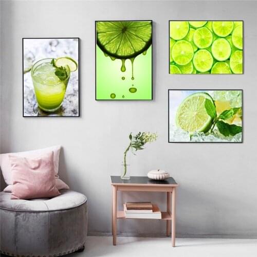 Green Lemon Fruit Modern Wall Art Canvas Painting Poster For Home Decor Posters And Prints Unframed Decorative Pictures