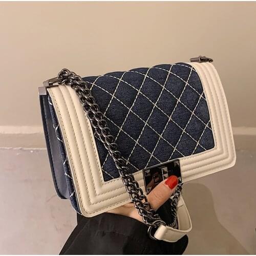 High Quality Women Denim Handbags Shoulder Bags Designer Ladies Chain Crossbody Bags for Women Fashion Female Messenger Bag New