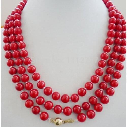 Women Gift word Love real Charming natural 8mm new fashion red coral necklace Beads Jewelry Natural stone 50 " Collier Halskette