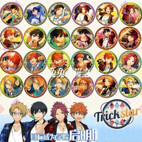 58MM Anime Badge Ensemble Stars Anime Idol High School Game Team Trickstar Full members BADGE Badges Pins BROOCH Backpack Deco