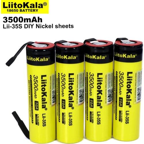 10PCS/LOT New Original Liitokala Lii-35S 3.7V 3500mah 18650 Lithium Rechargeable Battery Welding Nickel Sheet