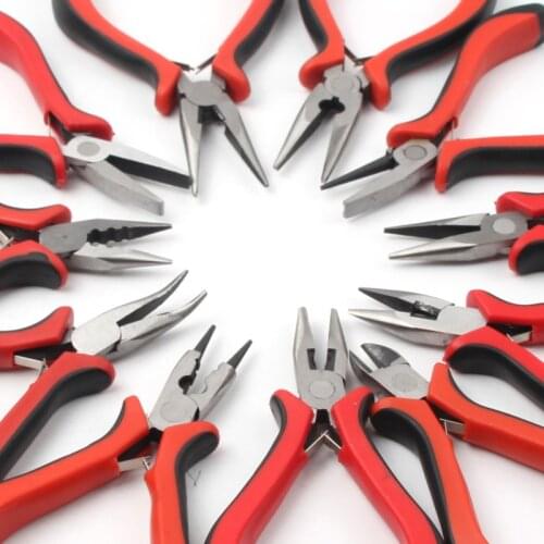 12 Styles Red Handle Anti-slip Splicing And Fixing Jewelry Pliers Tools & Equipment Kit for DIY Jewelery Accessory Design