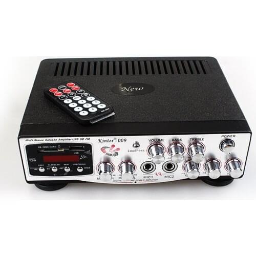 2-channel remote control home AMP AC220V 009 Karaoke digital audio amplifier Support USB SD FM radio microphone input