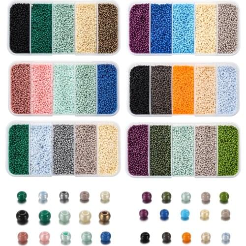 5 Color 1 Set Czech Glass Seed Beads Belt Box Set Charm Seedbeads Rondelle Spacer Beads for DIY Bracelet Necklace Jewelry Making