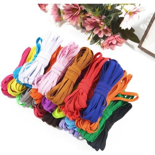 6mm Colorful High-elastic Elastic Bands Rope Rubber Band Line Spandex Ribbon Sewing Lace Trim Waist Band Garment Accessory 5M