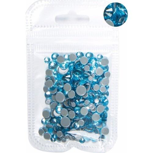 AAAA+ Best Quality Auqamarine Mix Size Hot Fix Rhinestone More Shiny Super Bright Nail Art Hotfix Iron On Stones. 10Gram