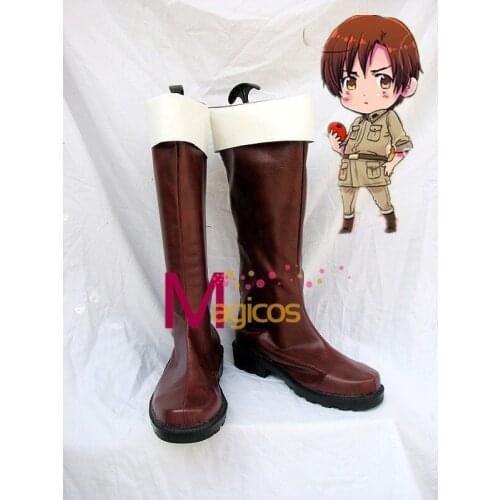 Anime APH Axis Powers Hetalia South Italy/Germany Cosplay Party Shoes Brown Boots Custom-made